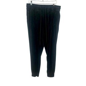 Rebel Minds Velour Tracksuit Jogger Pants Men XL Black Pocket Stretch Athleisure